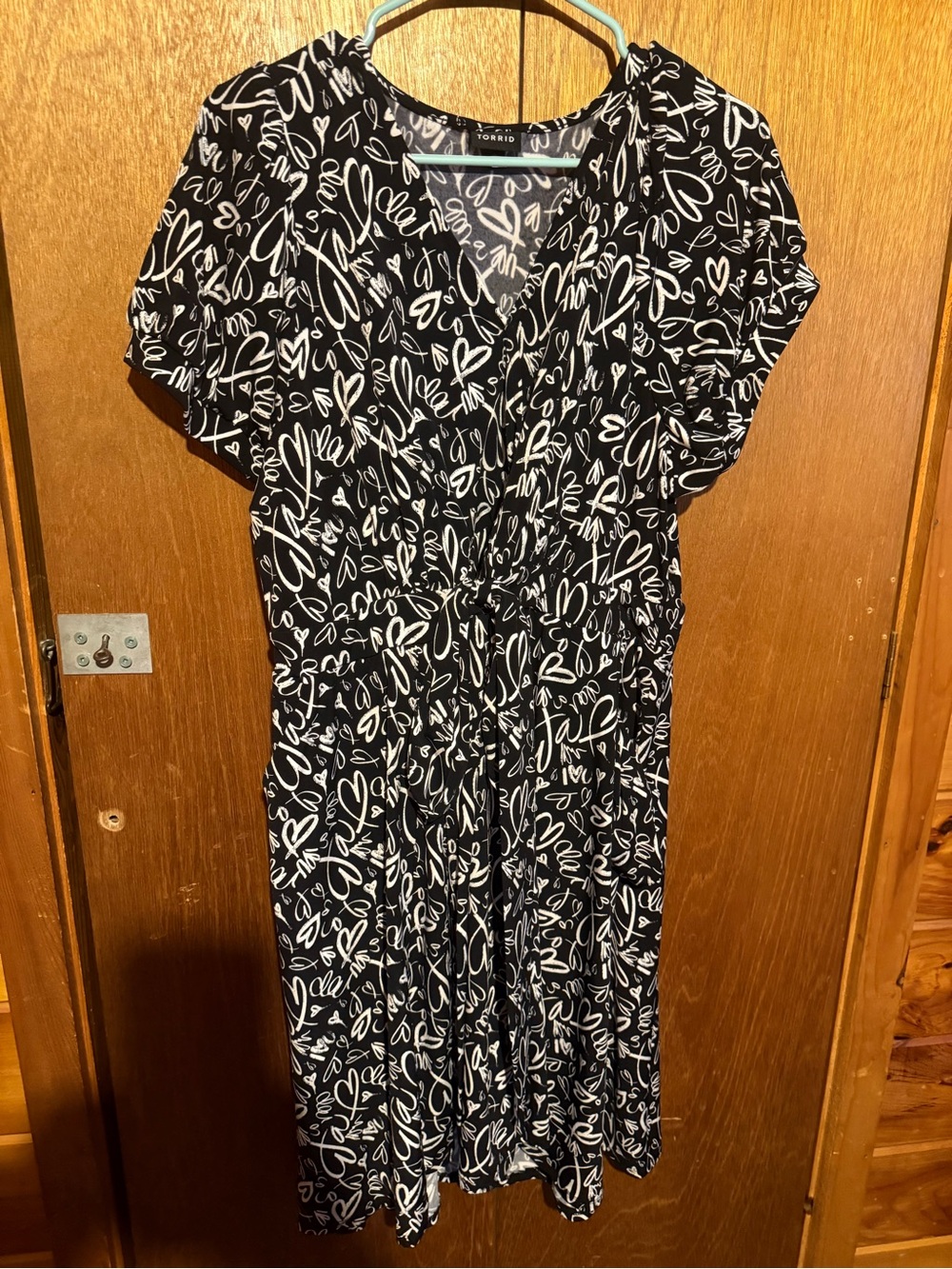 torrid Black & White Script-Heart Midi Dress